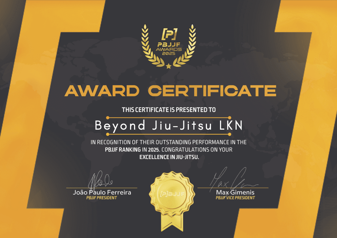 PBJJF Award Certificate — Beyond Jiu-Jitsu LKN
