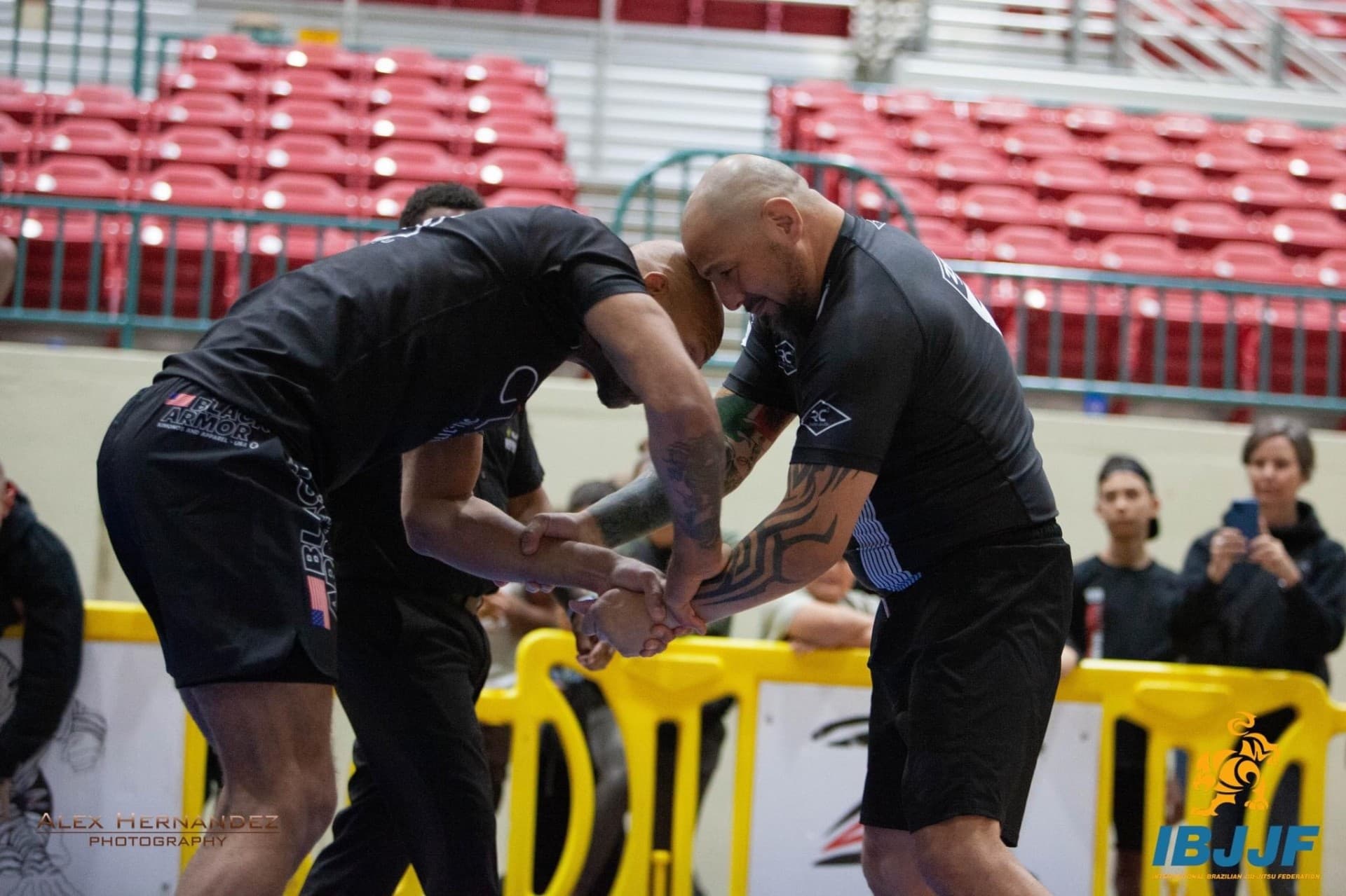 Coach Ranard Brown in a grip fight during IBJJF competition