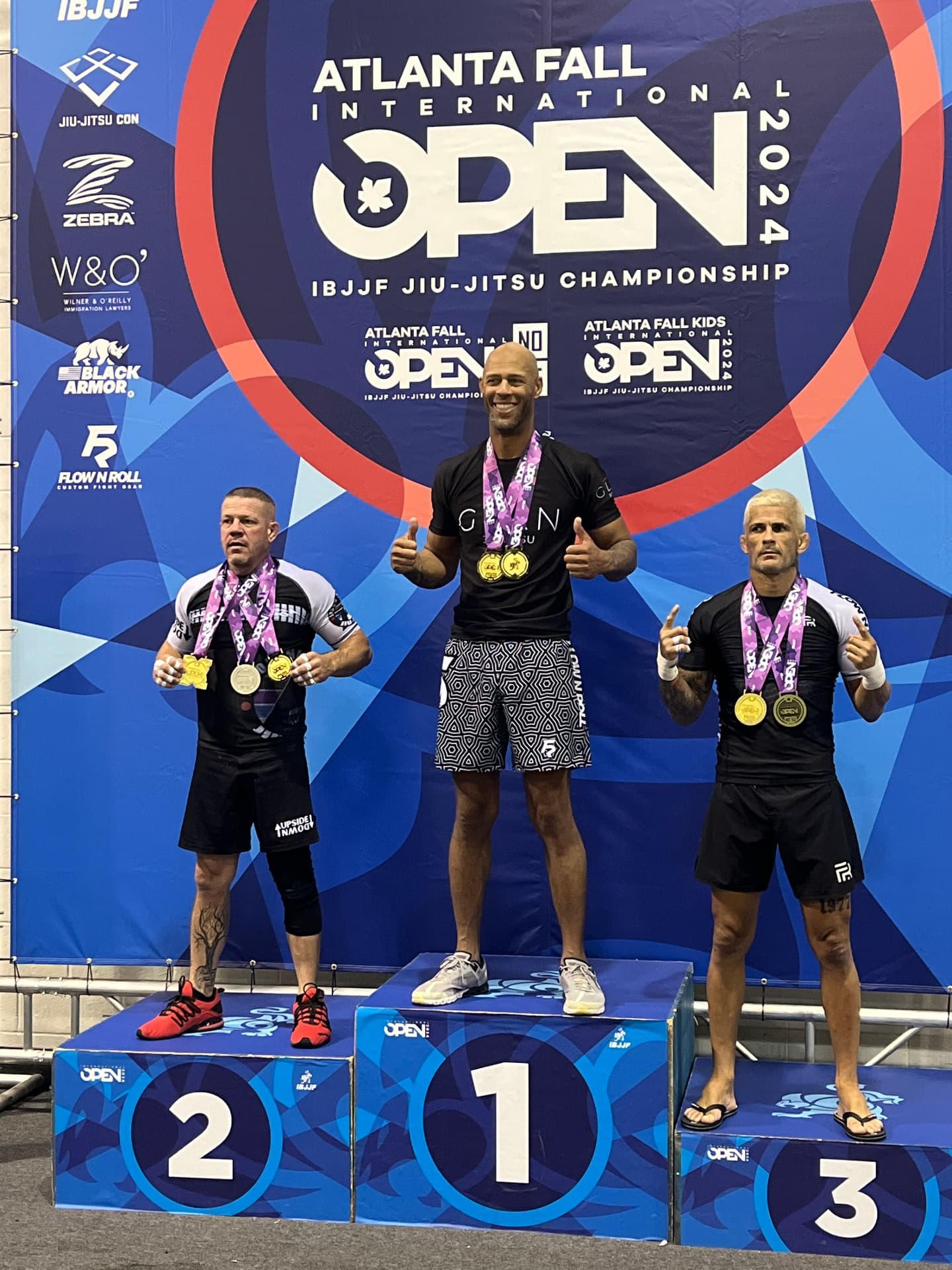 Coach Ranard Brown on the podium at IBJJF Atlanta Fall International Open 2024