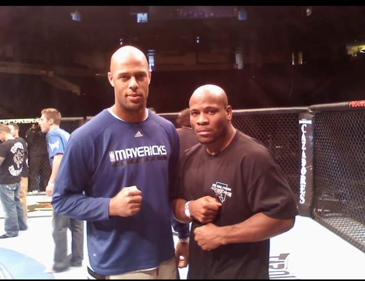 Coach Ranard Brown with UFC fighter Rodney Wallace at a UFC event