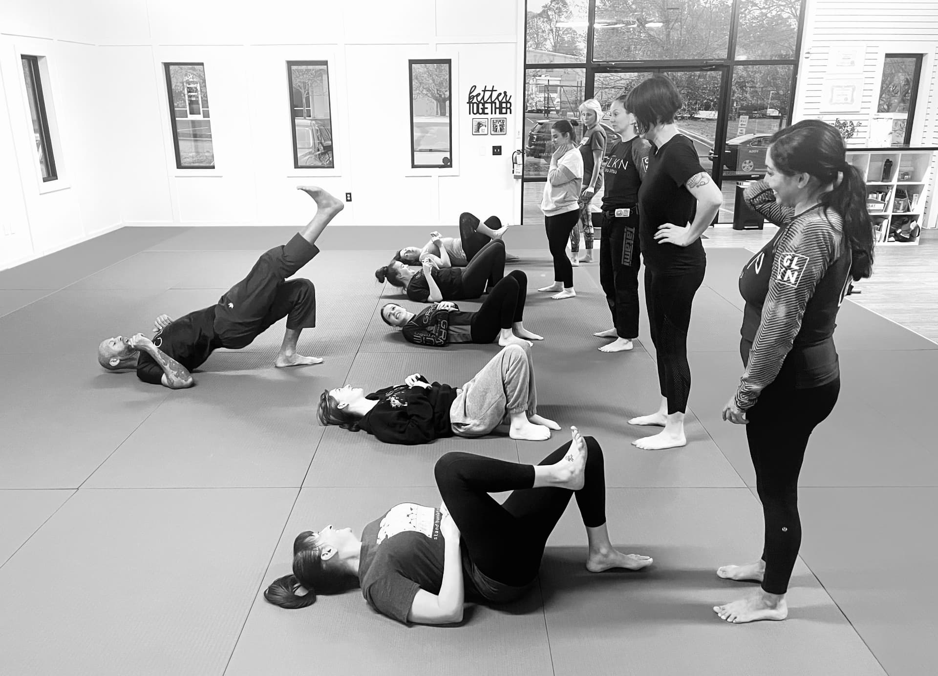 Women's BJJ class training drills at Beyond BJJ Mooresville